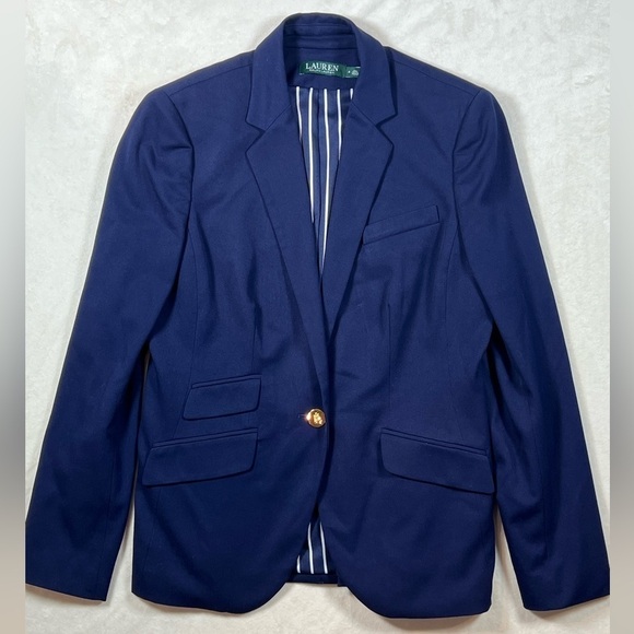 Ralph Lauren Black Label Women’s Size 8 Blazer Navy Single Button Vented Coat - Picture 2 of 15